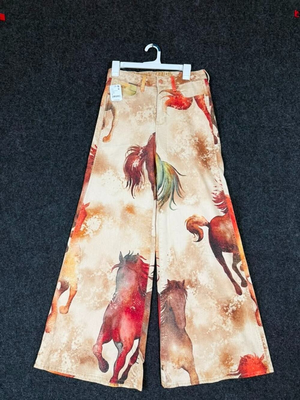 Free People x Wrangler Loving West Horse Print Jeans Women's 28 NWT